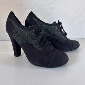 JustFab Black Bootie Heels